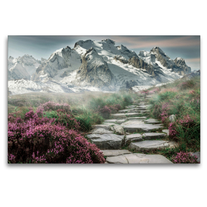 Premium Textil-Leinwand 120 x 80 cm Quer-Format schneebedeckte Berglandschaft | Wandbild, HD-Bild auf Keilrahmen, Fertigbild auf hochwertigem Vlies, Leinwanddruck von Stefan Widerstein – SteWi.info