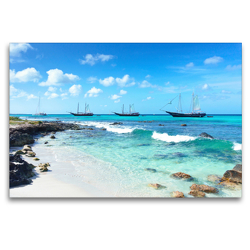 Premium Textil-Leinwand 120 x 80 cm Quer-Format Schnorchel-Stopp beim Segeltörn auf Aruba in der Karibik | Wandbild, HD-Bild auf Keilrahmen, Fertigbild auf hochwertigem Vlies, Leinwanddruck von Anya Baxter
