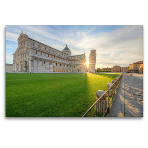 Premium Textil-Leinwand 120 x 80 cm Quer-Format Sonnenaufgang in Pisa | Wandbild, HD-Bild auf Keilrahmen, Fertigbild auf hochwertigem Vlies, Leinwanddruck von Michael Valjak