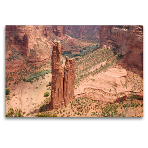 Premium Textil-Leinwand 120 x 80 cm Quer-Format Spider Rock im Canyon de Chelly | Wandbild, HD-Bild auf Keilrahmen, Fertigbild auf hochwertigem Vlies, Leinwanddruck von Dietmar Janietz