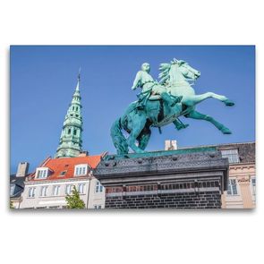 Premium Textil-Leinwand 120 x 80 cm Quer-Format Statue von Absalon auf dem Hojbro Platz | Wandbild, HD-Bild auf Keilrahmen, Fertigbild auf hochwertigem Vlies, Leinwanddruck von Christian Müringer