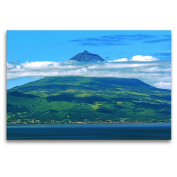 Premium Textil-Leinwand 120 x 80 cm Quer-Format Stratovulkan Ponta do Pico auf der Azoren-Insel Pico | Wandbild, HD-Bild auf Keilrahmen, Fertigbild auf hochwertigem Vlies, Leinwanddruck von Jana Thiem-Eberitsch