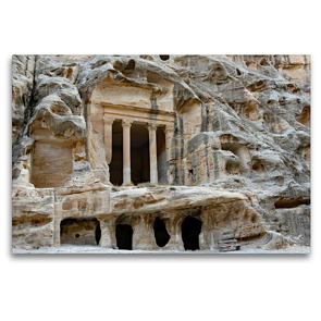Premium Textil-Leinwand 120 x 80 cm Quer-Format Tempel im Siq el-Barid | Wandbild, HD-Bild auf Keilrahmen, Fertigbild auf hochwertigem Vlies, Leinwanddruck von Klaus Eppele