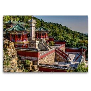 Premium Textil-Leinwand 120 x 80 cm Quer-Format Tibetisch-Buddhistischer Tempel | Wandbild, HD-Bild auf Keilrahmen, Fertigbild auf hochwertigem Vlies, Leinwanddruck von reinhold möller