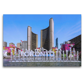 Premium Textil-Leinwand 120 x 80 cm Quer-Format Toronto, New City Hall | Wandbild, HD-Bild auf Keilrahmen, Fertigbild auf hochwertigem Vlies, Leinwanddruck von N N