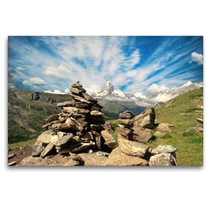 Premium Textil-Leinwand 120 x 80 cm Quer-Format Und ewig lockt das Matterhorn | Wandbild, HD-Bild auf Keilrahmen, Fertigbild auf hochwertigem Vlies, Leinwanddruck von Susan Michel