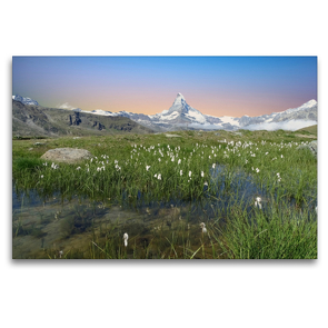 Premium Textil-Leinwand 120 x 80 cm Quer-Format Unterwegs über Stock und Stein rund um Zermatt | Wandbild, HD-Bild auf Keilrahmen, Fertigbild auf hochwertigem Vlies, Leinwanddruck von Susan Michel