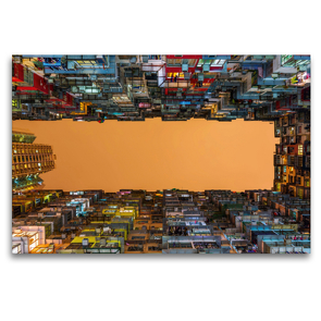 Premium Textil-Leinwand 120 x 80 cm Quer-Format Wohnkomplexe in Causeway Bay | Wandbild, HD-Bild auf Keilrahmen, Fertigbild auf hochwertigem Vlies, Leinwanddruck von N N