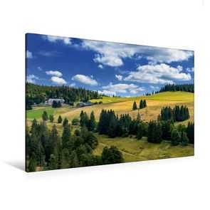 Premium Textil-Leinwand 120 x 80 cm Quer-Format Zwischen Hasenhorn und Gisiboden Alm | Wandbild, HD-Bild auf Keilrahmen, Fertigbild auf hochwertigem Vlies, Leinwanddruck von Jörg Sobottka