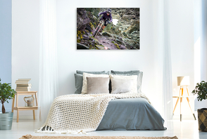 Premium Textil-Leinwand 1200 x 800 cm Quer-Format Mountainbike Freeride Momente | Wandbild, HD-Bild auf Keilrahmen, Fertigbild auf hochwertigem Vlies, Leinwanddruck von Dirk Meutzner