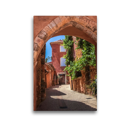 Premium Textil-Leinwand 30 x 45 cm Hoch-Format Ockerfarbene Häuser in Roussillon, Provence, Frankreich | Wandbild, HD-Bild auf Keilrahmen, Fertigbild auf hochwertigem Vlies, Leinwanddruck von Christian Müringer