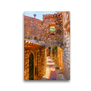 Premium Textil-Leinwand 30 x 45 cm Hoch-Format Altstadtgasse in Eze, Provence, Frankreich | Wandbild, HD-Bild auf Keilrahmen, Fertigbild auf hochwertigem Vlies, Leinwanddruck von Christian Müller