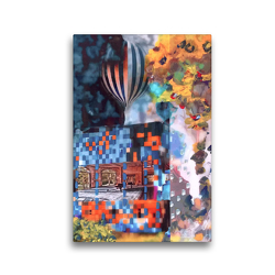 Premium Textil-Leinwand 30 x 45 cm Hoch-Format Ballonfahrt-Gran Via | Wandbild, HD-Bild auf Keilrahmen, Fertigbild auf hochwertigem Vlies, Leinwanddruck von Andrea E. Sroka