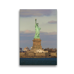 Premium Textil-Leinwand 30 x 45 cm Hoch-Format Freiheitsstatue in Manhattan New York City | Wandbild, HD-Bild auf Keilrahmen, Fertigbild auf hochwertigem Vlies, Leinwanddruck von Jana Thiem-Eberitsch