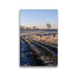 Premium Textil-Leinwand 30 x 45 cm Hoch-Format Frostiger Weg in Espenau | Wandbild, HD-Bild auf Keilrahmen, Fertigbild auf hochwertigem Vlies, Leinwanddruck von Sabine Löwer