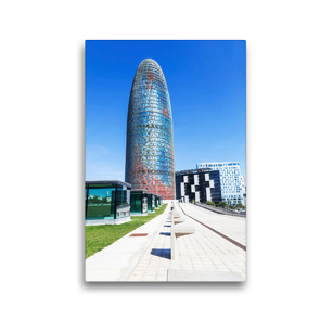 Premium Textil-Leinwand 30 x 45 cm Hoch-Format High-Tech-Architektur (Moderne) – Torre Agbar in Barcelona, Spanien | Wandbild, HD-Bild auf Keilrahmen, Fertigbild auf hochwertigem Vlies, Leinwanddruck von Christian Müller