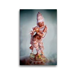 Premium Textil-Leinwand 30 x 45 cm Hoch-Format Krishna, der legendenumwobene Flötenspieler | Wandbild, HD-Bild auf Keilrahmen, Fertigbild auf hochwertigem Vlies, Leinwanddruck von Bernd Maertens