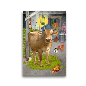 Premium Textil-Leinwand 30 x 45 cm Hoch-Format Meine Kuh Berta | Wandbild, HD-Bild auf Keilrahmen, Fertigbild auf hochwertigem Vlies, Leinwanddruck von Marion Krätschmer