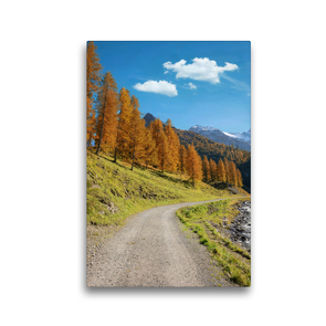 Premium Textil-Leinwand 30 x 45 cm Hoch-Format Spazierweg im schönen Sertigtal Graubünden Schweiz | Wandbild, HD-Bild auf Keilrahmen, Fertigbild auf hochwertigem Vlies, Leinwanddruck von SusaZoom