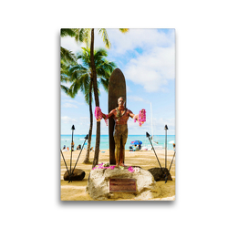 Premium Textil-Leinwand 30 x 45 cm Hoch-Format Statue von Duke Kahanamoku, dem Vater des modernen Surfens | Wandbild, HD-Bild auf Keilrahmen, Fertigbild auf hochwertigem Vlies, Leinwanddruck von Christian Müller