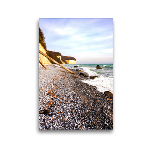 Premium Textil-Leinwand 30 x 45 cm Hoch-Format Strandblick Kreidefelsen | Wandbild, HD-Bild auf Keilrahmen, Fertigbild auf hochwertigem Vlies, Leinwanddruck von Andrea Dreegmeyer