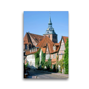 Premium Textil-Leinwand 30 x 45 cm Hoch-Format Straße auf dem Meere mit Michaeliskirche | Wandbild, HD-Bild auf Keilrahmen, Fertigbild auf hochwertigem Vlies, Leinwanddruck von Lothar Reupert