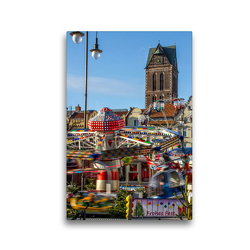 Premium Textil-Leinwand 30 x 45 cm Hoch-Format Weihnachtstrubel auf dem Wismarer Marktplatz | Wandbild, HD-Bild auf Keilrahmen, Fertigbild auf hochwertigem Vlies, Leinwanddruck von Holger Felix