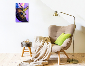 Premium Textil-Leinwand 300 x 450 cm Hoch-Format Gitarrist mit legendärer Les Paul | Wandbild, HD-Bild auf Keilrahmen, Fertigbild auf hochwertigem Vlies, Leinwanddruck von Renate Utz