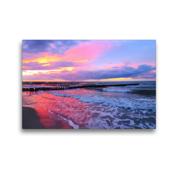 Premium Textil-Leinwand 45 x 30 cm Quer-Format Abendstimmung am Meer | Wandbild, HD-Bild auf Keilrahmen, Fertigbild auf hochwertigem Vlies, Leinwanddruck von Claudia Schimmack