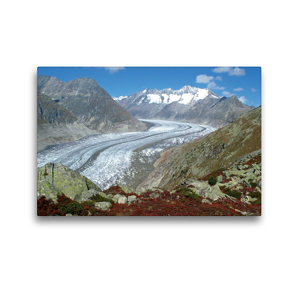 Premium Textil-Leinwand 45 x 30 cm Quer-Format Aletschgletscher | Wandbild, HD-Bild auf Keilrahmen, Fertigbild auf hochwertigem Vlies, Leinwanddruck von Andrea Pons