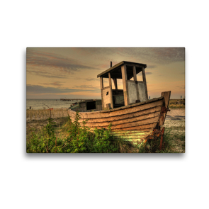 Premium Textil-Leinwand 45 x 30 cm Quer-Format Altes Fischerboot | Wandbild, HD-Bild auf Keilrahmen, Fertigbild auf hochwertigem Vlies, Leinwanddruck von N N