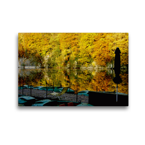 Premium Textil-Leinwand 45 x 30 cm Quer-Format Blauer See | Wandbild, HD-Bild auf Keilrahmen, Fertigbild auf hochwertigem Vlies, Leinwanddruck von Udo Haafke