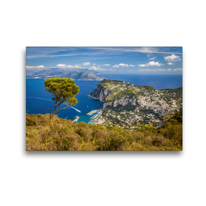 Premium Textil-Leinwand 45 x 30 cm Quer-Format Blick vom Monte Solare auf Capri nach Neapel | Wandbild, HD-Bild auf Keilrahmen, Fertigbild auf hochwertigem Vlies, Leinwanddruck von Christian Müringer