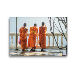 Premium Textil-Leinwand 45 x 30 cm Quer-Format Buddhistische Mönche im Kloster Doi Suthep | Wandbild, HD-Bild auf Keilrahmen, Fertigbild auf hochwertigem Vlies, Leinwanddruck von Christian Müringer