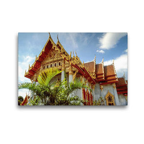 Premium Textil-Leinwand 45 x 30 cm Quer-Format Buddhistischer Tempel Wat Benchamabophit | Wandbild, HD-Bild auf Keilrahmen, Fertigbild auf hochwertigem Vlies, Leinwanddruck von Christian Müringer