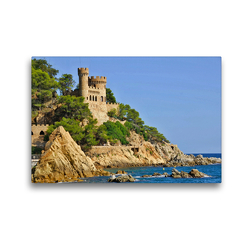 Premium Textil-Leinwand 45 x 30 cm Quer-Format Burg von Lloret de Mar, Girona | Wandbild, HD-Bild auf Keilrahmen, Fertigbild auf hochwertigem Vlies, Leinwanddruck von (c) 2019 by Atlantismedia