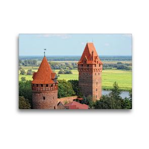 Premium Textil-Leinwand 45 x 30 cm Quer-Format Burganlage und Bergfried von Tangermünde (Sachsen-Anhalt) | Wandbild, HD-Bild auf Keilrahmen, Fertigbild auf hochwertigem Vlies, Leinwanddruck von Anja Frost