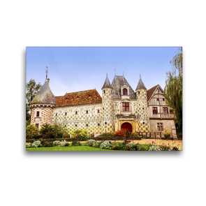 Premium Textil-Leinwand 45 x 30 cm Quer-Format Das Château de Saint-Germain-de-Livet | Wandbild, HD-Bild auf Keilrahmen, Fertigbild auf hochwertigem Vlies, Leinwanddruck von Stefan Schütter