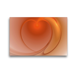 Premium Textil-Leinwand 45 x 30 cm Quer-Format Das orangefarbene Herz | Wandbild, HD-Bild auf Keilrahmen, Fertigbild auf hochwertigem Vlies, Leinwanddruck von Claudia Burlager