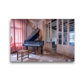 Premium Textil-Leinwand 45 x 30 cm Quer-Format Das schwarze Klavier | Wandbild, HD-Bild auf Keilrahmen, Fertigbild auf hochwertigem Vlies, Leinwanddruck von Christian Ringer