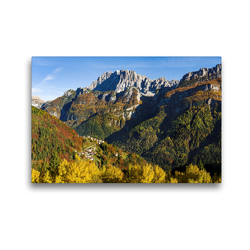 Premium Textil-Leinwand 45 x 30 cm Quer-Format Die Civetta (3220 m) überragt die bunten Herbstwälder des Val Cordevole in den Dolomiten | Wandbild, HD-Bild auf Keilrahmen, Fertigbild auf hochwertigem Vlies, Leinwanddruck von Martin Zwick
