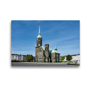 Premium Textil-Leinwand 45 x 30 cm Quer-Format Die Evangelische Hauptkirche Rheydt | Wandbild, HD-Bild auf Keilrahmen, Fertigbild auf hochwertigem Vlies, Leinwanddruck von Nina Schwarze