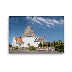 Premium Textil-Leinwand 45 x 30 cm Quer-Format Die Rundkirche Nykirke bei Hasle | Wandbild, HD-Bild auf Keilrahmen, Fertigbild auf hochwertigem Vlies, Leinwanddruck von Christian Müringer