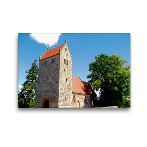 Premium Textil-Leinwand 45 x 30 cm Quer-Format Dorfkirche Mechow | Wandbild, HD-Bild auf Keilrahmen, Fertigbild auf hochwertigem Vlies, Leinwanddruck von Andreas Mellentin