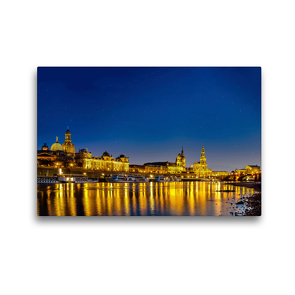 Premium Textil-Leinwand 45 x 30 cm Quer-Format Dresden. Altstadtpanorama. | Wandbild, HD-Bild auf Keilrahmen, Fertigbild auf hochwertigem Vlies, Leinwanddruck von N N