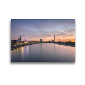 Premium Textil-Leinwand 45 x 30 cm Quer-Format Düsseldorf Skyline | Wandbild, HD-Bild auf Keilrahmen, Fertigbild auf hochwertigem Vlies, Leinwanddruck von Michael Valjak