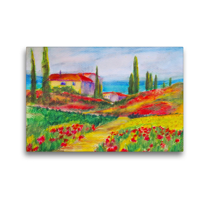 Premium Textil-Leinwand 45 x 30 cm Quer-Format Ein Haus in der Toskana | Wandbild, HD-Bild auf Keilrahmen, Fertigbild auf hochwertigem Vlies, Leinwanddruck von Michaela Schimmack