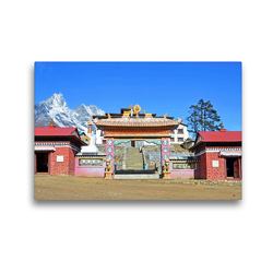 Premium Textil-Leinwand 45 x 30 cm Quer-Format Eingang zur 3860 m hoch gelegenen Tengboche Gompa, dem wichtigsten buddhistischen Zentrum im Khumbu | Wandbild, HD-Bild auf Keilrahmen, Fertigbild auf hochwertigem Vlies, Leinwanddruck von N N
