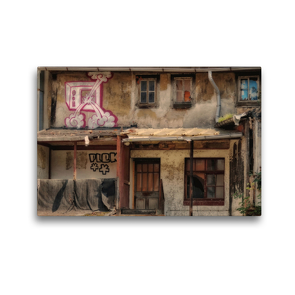 Premium Textil-Leinwand 45 x 30 cm Quer-Format Erfurts Hinterhof | Wandbild, HD-Bild auf Keilrahmen, Fertigbild auf hochwertigem Vlies, Leinwanddruck von Flori0