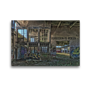 Premium Textil-Leinwand 45 x 30 cm Quer-Format Fabrikshalle verlassen | Wandbild, HD-Bild auf Keilrahmen, Fertigbild auf hochwertigem Vlies, Leinwanddruck von Gerd Matschek
